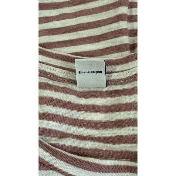 Old Navy XL Elastic Waist Defined Striped Short Sleeve Casual Cotton Dress - Picture 5 of 7